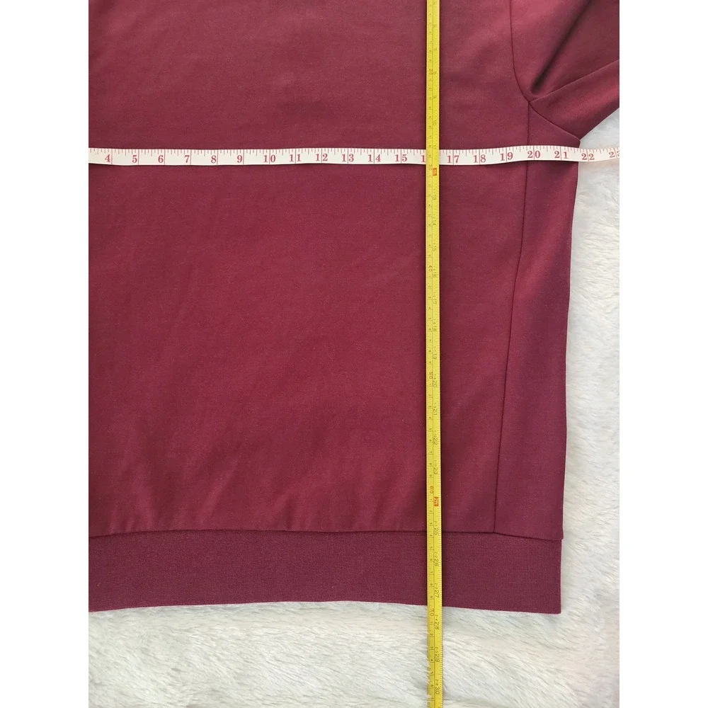Polo Ralph Lauren Mens Quarter Snap Double Knit Pullover Burgundy Red Medium NWT - Picture 2 of 6